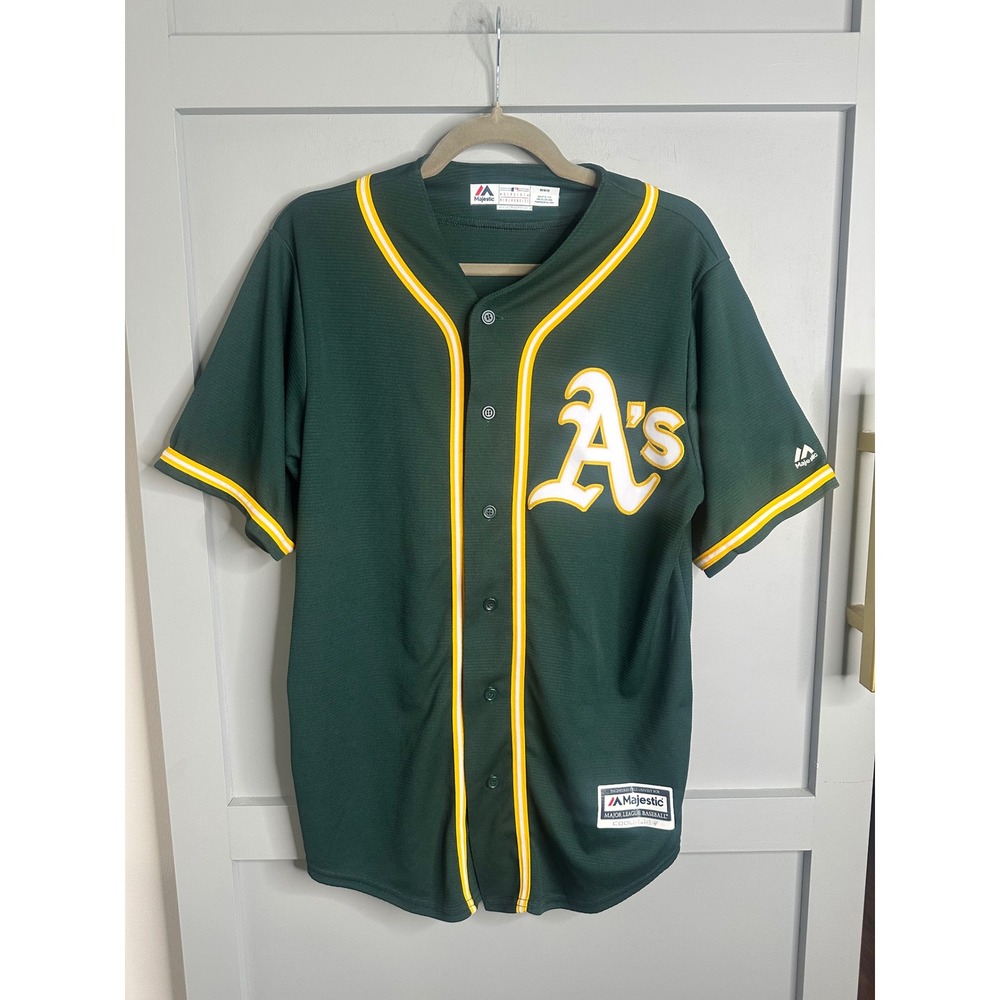 Majestic Oakland Athletics MLB Jersey Mens Medium Green Cool Base 7700 699F